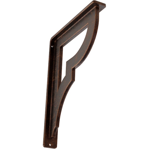Ekena Millwork Bradford Wrought Iron Bracket, (Single center brace), Antiqued Copper 1 1/2"W x 7 1/2"D x 10"H BKTM01X07X10SBRACO - main
